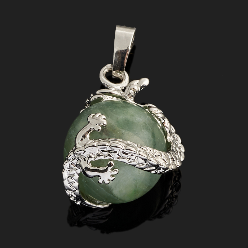 Кулон флюорит зеленый дракон (биж. сплав) 3 см