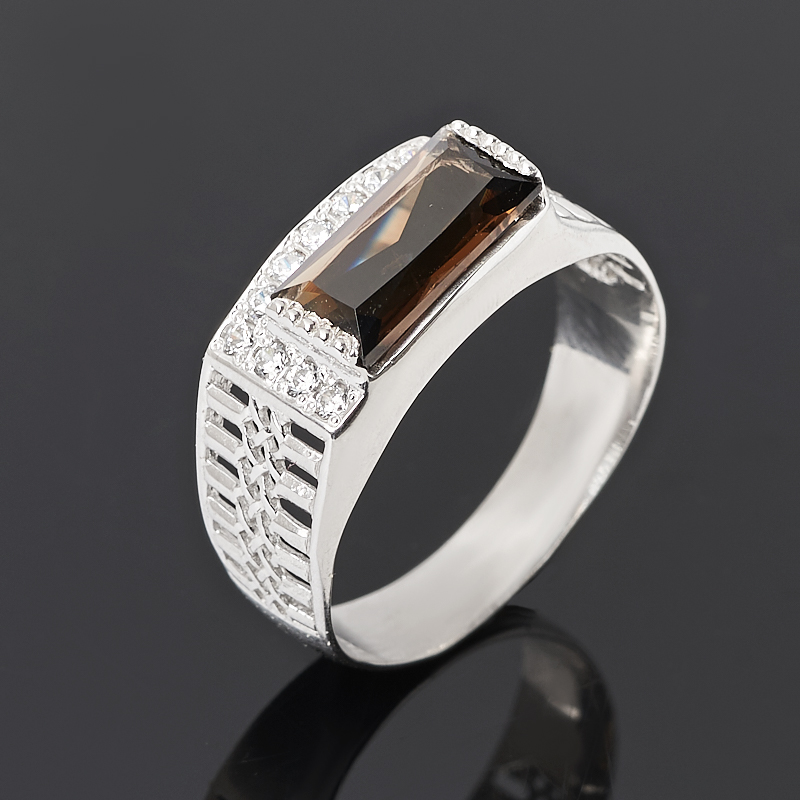 

Кольцо раухтопаз огранка (серебро 925 пр. родир. бел.) размер 18,5