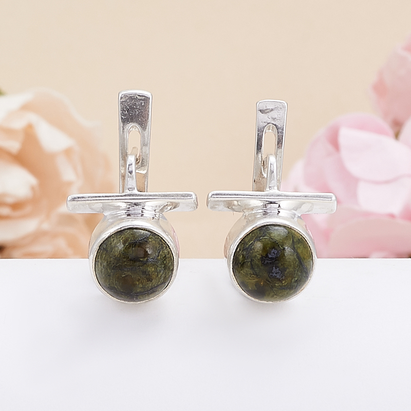 

Серьги змеевик (серебро 925 пр.)