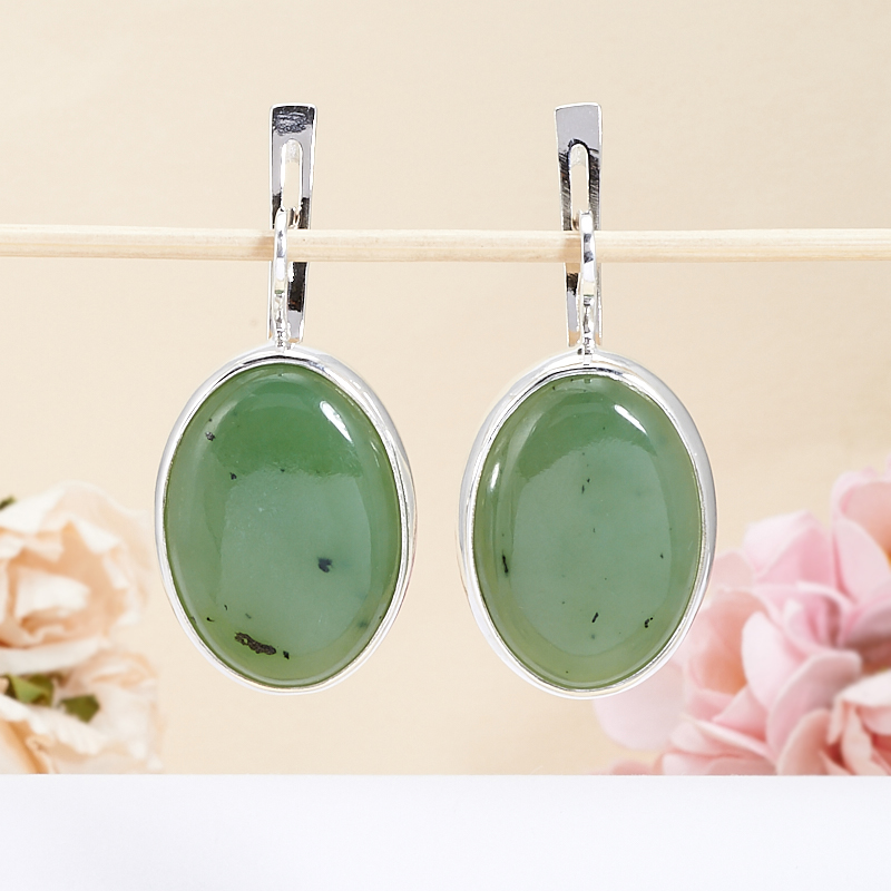 

Серьги нефрит зеленый (серебро 925 пр.)