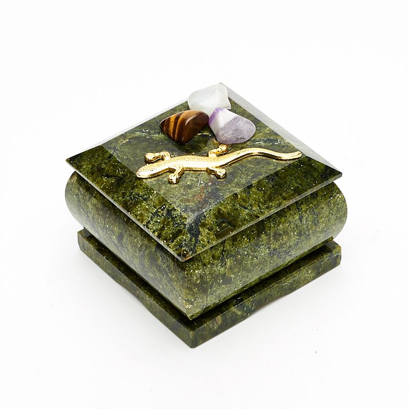 

Шкатулка змеевик 6х6х5 см