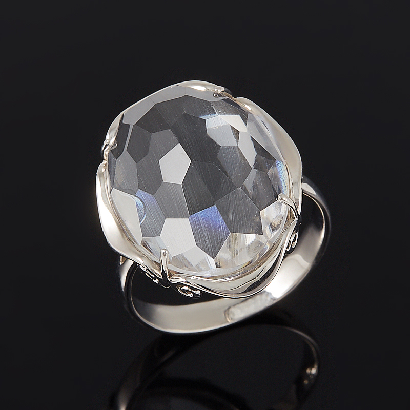 

Кольцо горный хрусталь огранка (серебро 925 пр.) размер 17