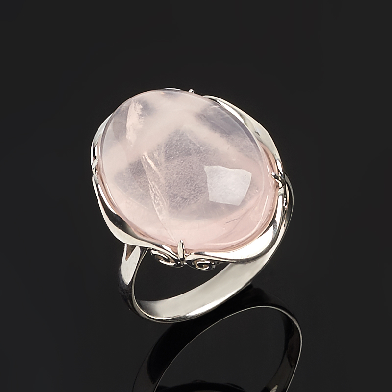 Кольцо из золота с розовым кварцем
