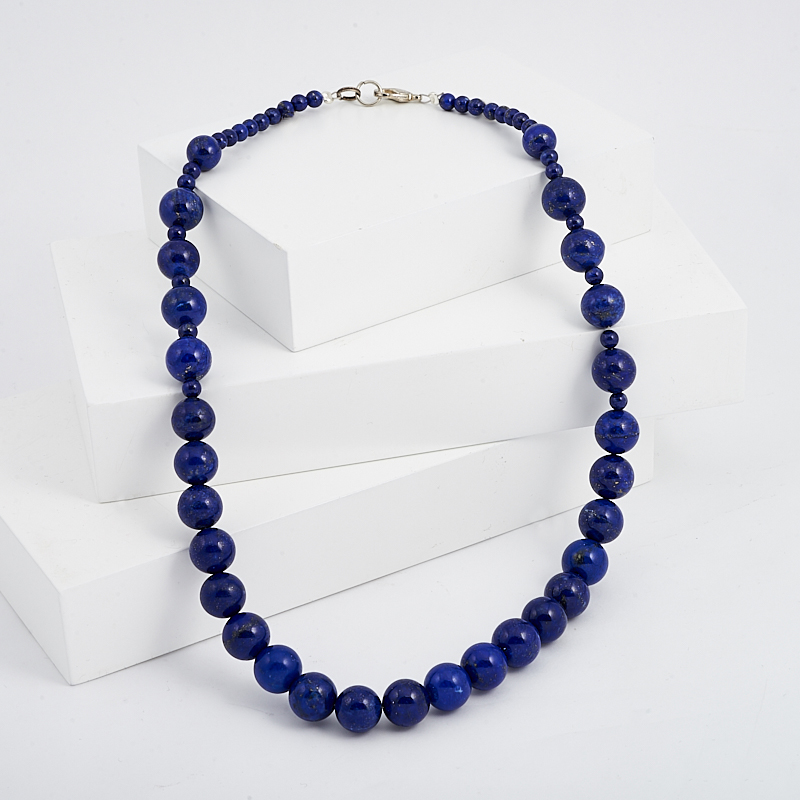 Бусы лазурит  42 см (биж. сплав)