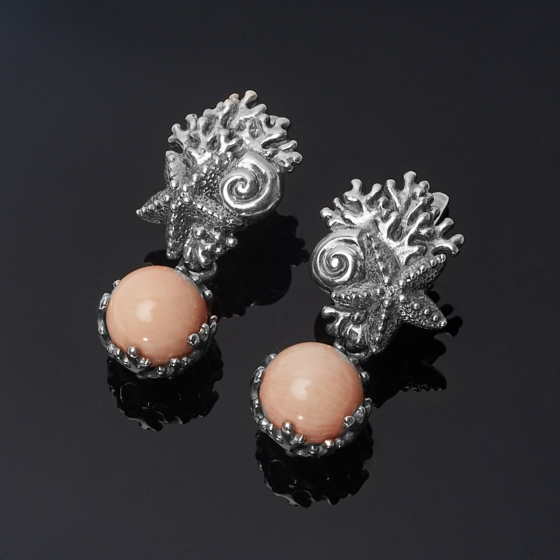 

Серьги коралл розовый (серебро 925 пр.)
