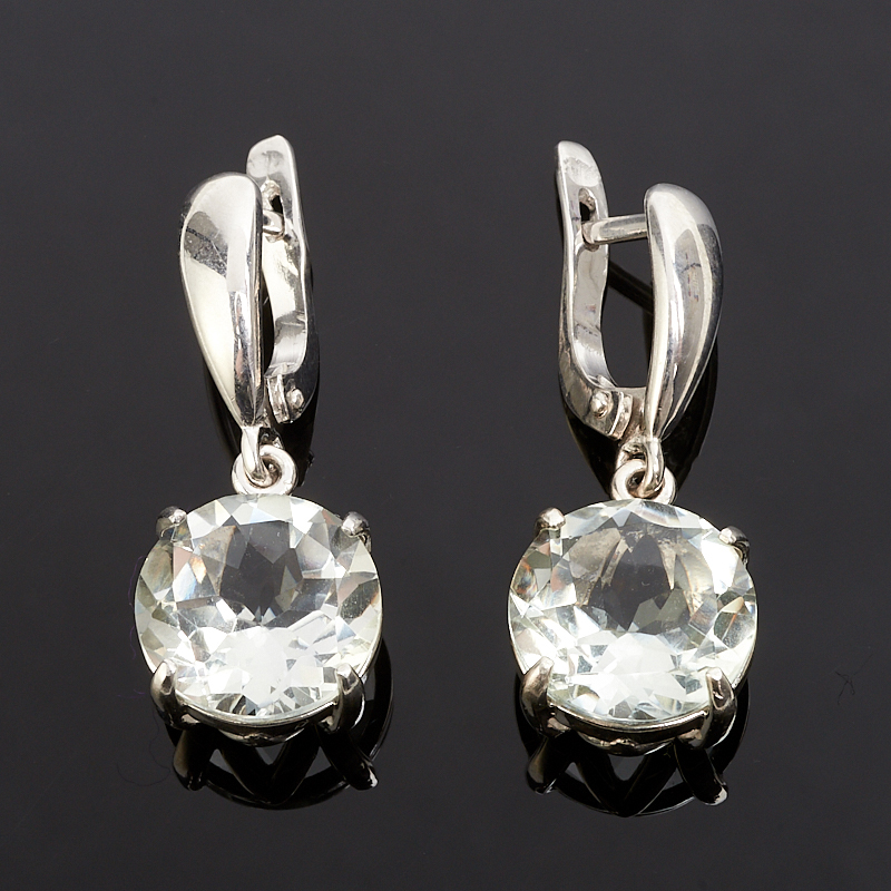 

Серьги празиолит огранка (серебро 925 пр.)