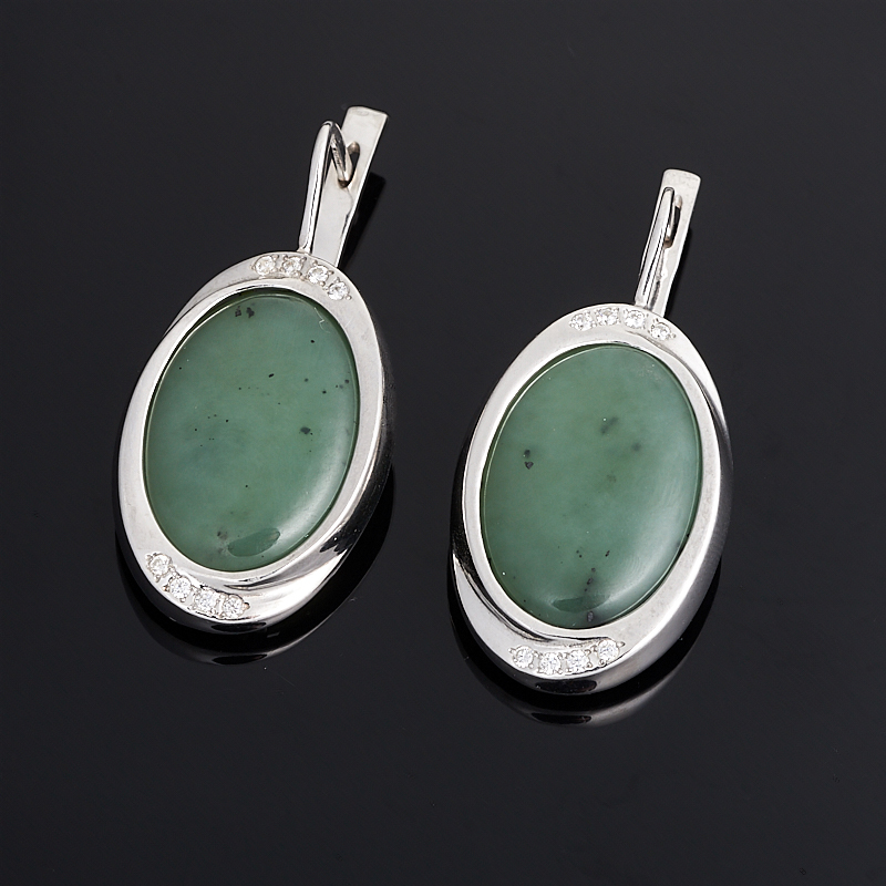 

Серьги нефрит зеленый (серебро 925 пр.)
