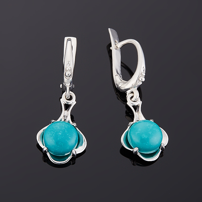 Серьги бирюза (серебро 925 пр.)