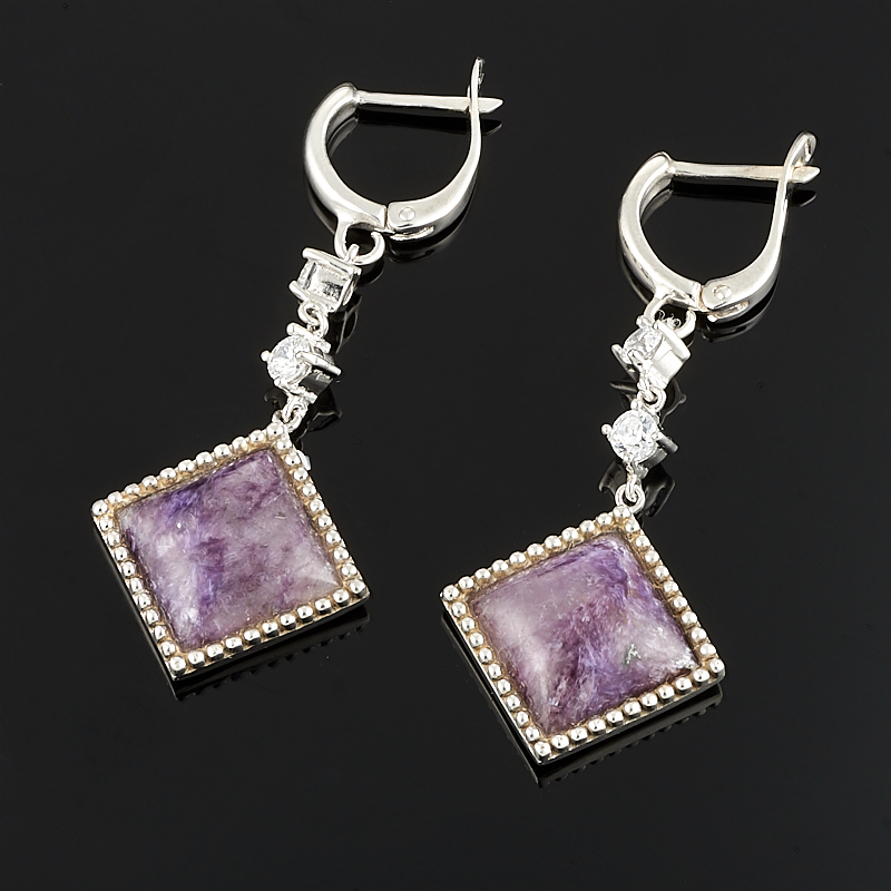 

Серьги чароит (серебро 925 пр.)