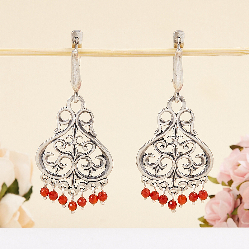

Серьги сердолик (серебро 925 пр. оксидир.)