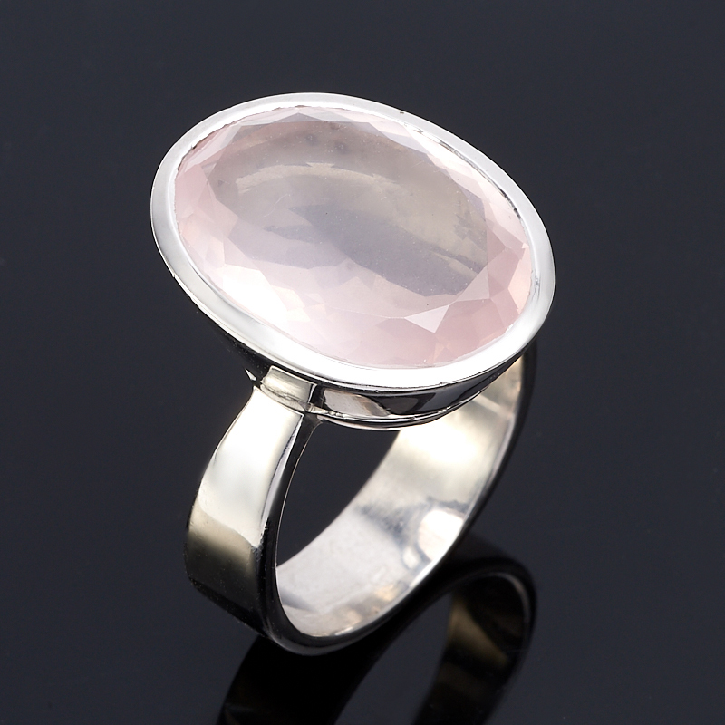 Кольцо серебро розовый