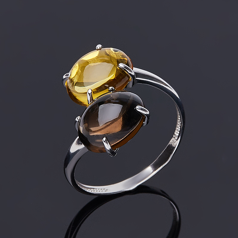 

Кольцо микс раухтопаз цитрин (серебро 925 пр.) размер 18