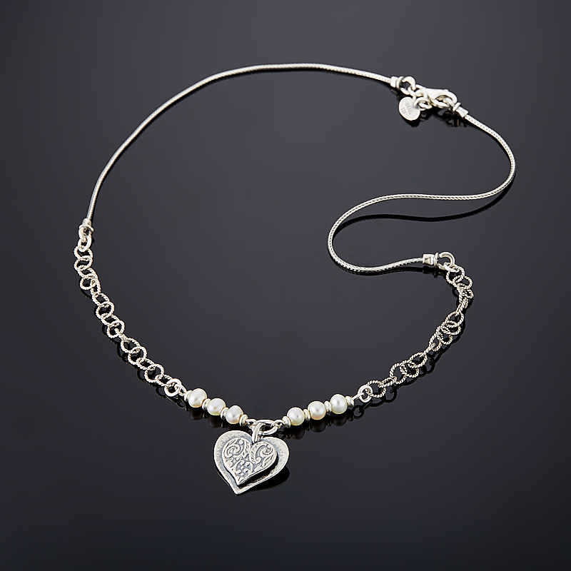 

Колье жемчуг белый 44 см (серебро 925 пр.)