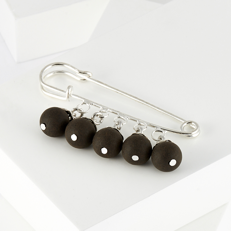 

Брошь гагат матовый (биж. сплав)