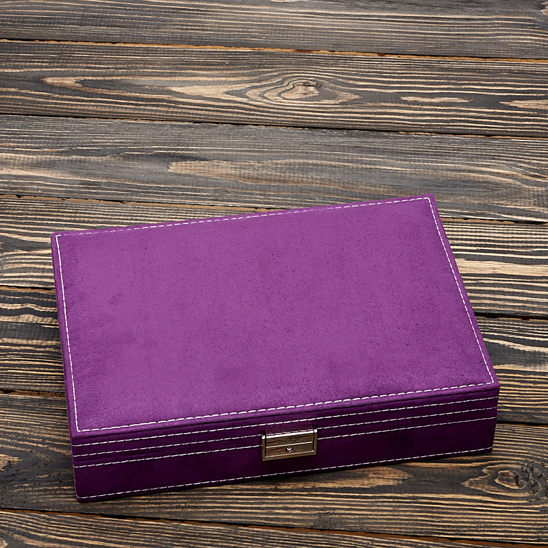 Шкатулка для хранения украшений (текстиль) (фиолетовый) 28х19х6,5 см
