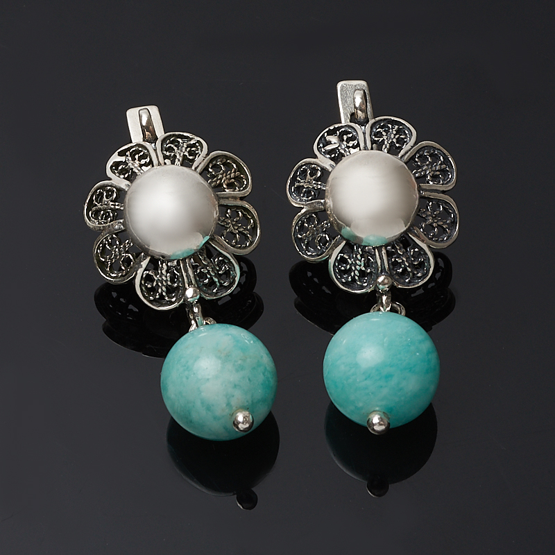

Серьги амазонит (серебро 925 пр.)