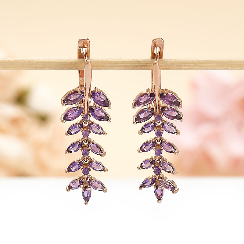 

Серьги аметист огранка (серебро 925 пр., позолота)