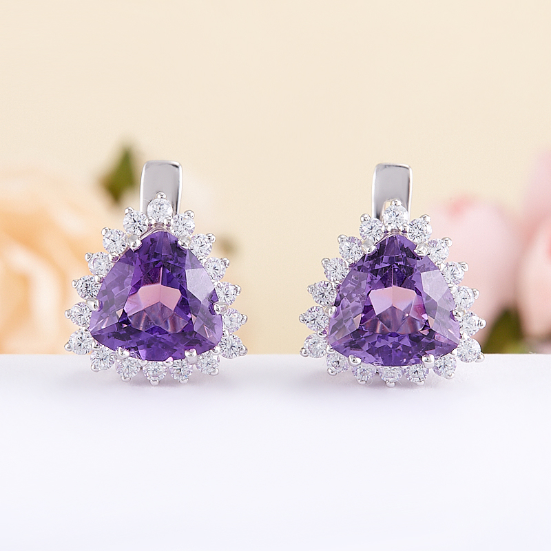 

Серьги аметист огранка (серебро 925 пр.)