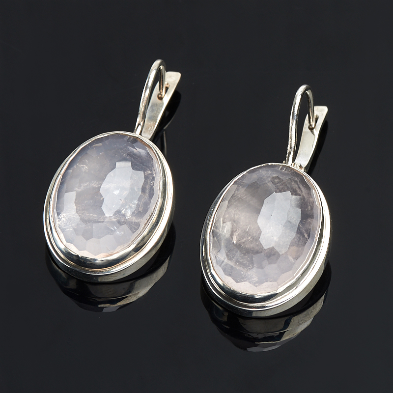 

Серьги розовый кварц огранка (серебро 925 пр.)