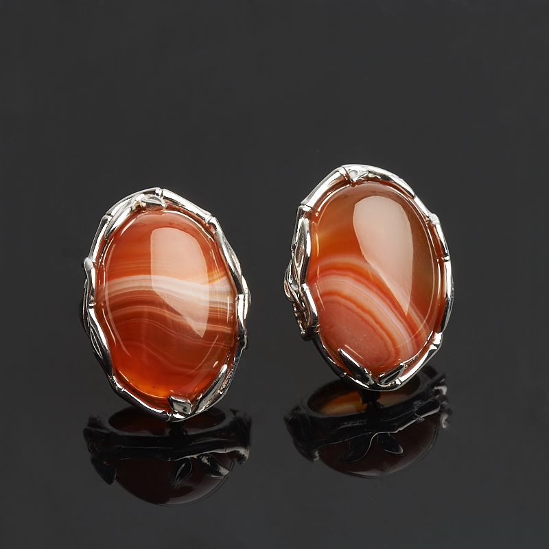

Серьги агат красный (серебро 925 пр.)