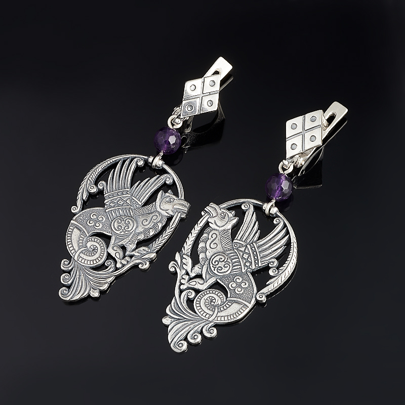 

Серьги аметист огранка (серебро 925 пр.)