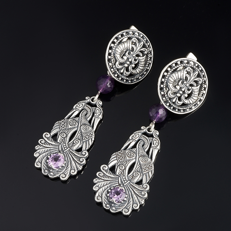 

Серьги аметист огранка (серебро 925 пр.)