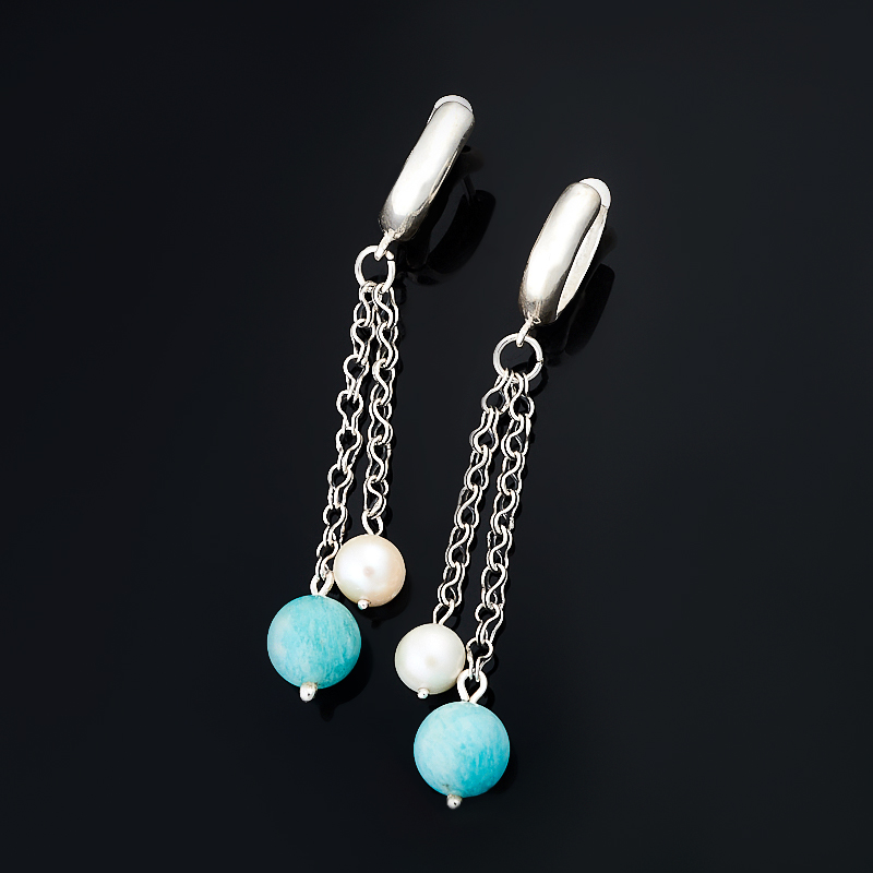 

Серьги амазонит (серебро 925 пр.)