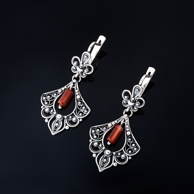 

Серьги сердолик (серебро 925 пр.)