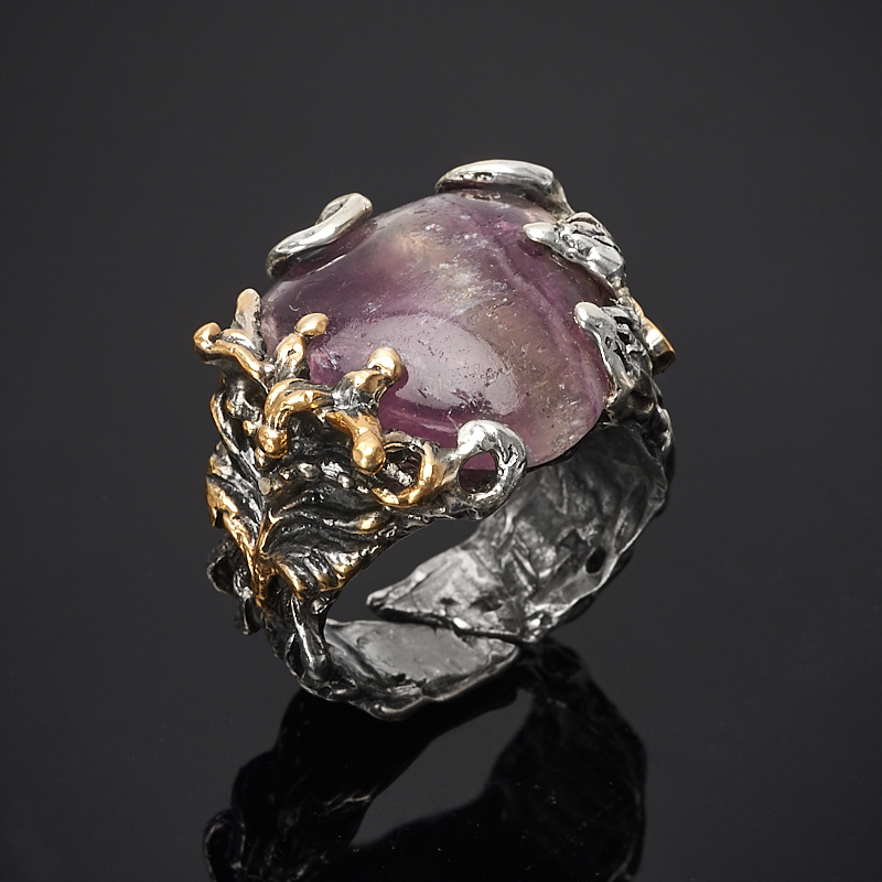 

Кольцо флюорит (серебро 925 пр., позолота) размер 17