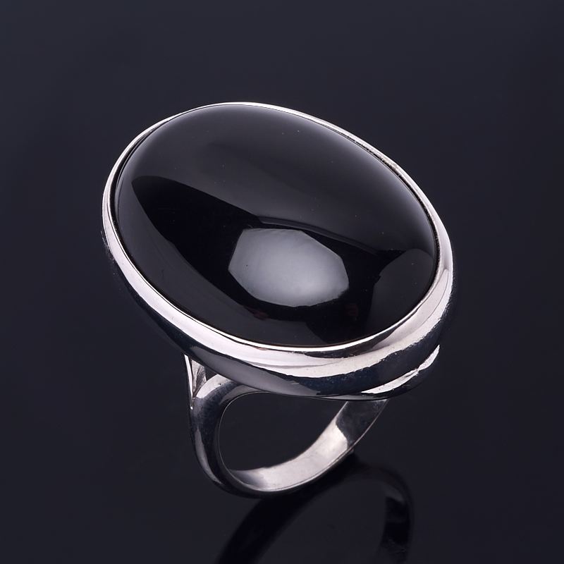 Черный камень кольцо