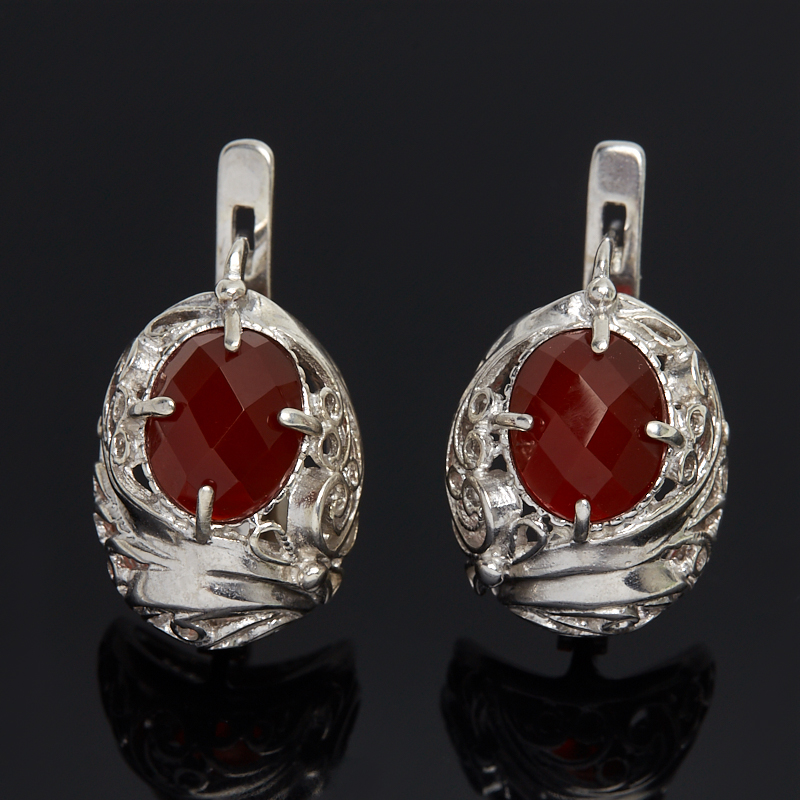 

Серьги сердолик огранка (серебро 925 пр.)