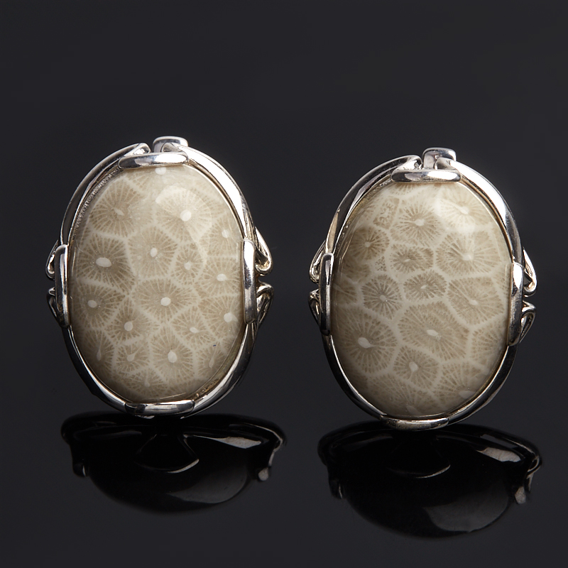 

Серьги коралл огранка (серебро 925 пр.)