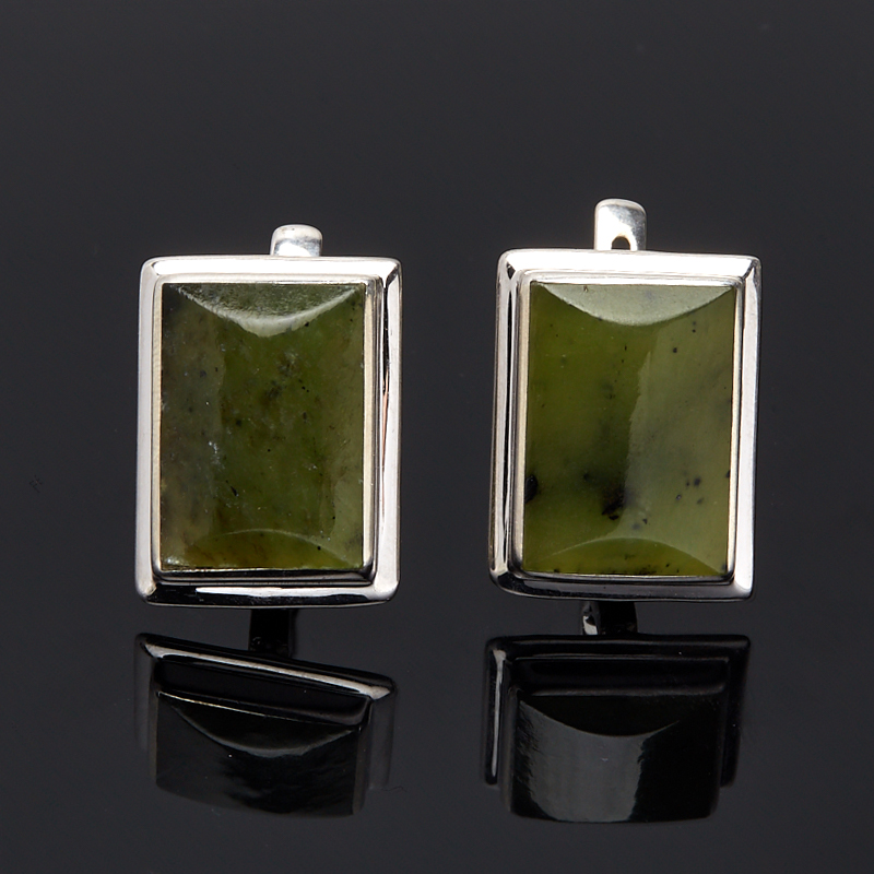 

Серьги нефрит зеленый (серебро 925 пр.)