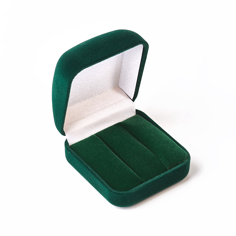 Подарочная упаковка под серьги (футляр) (зеленый) 60х55х35 мм