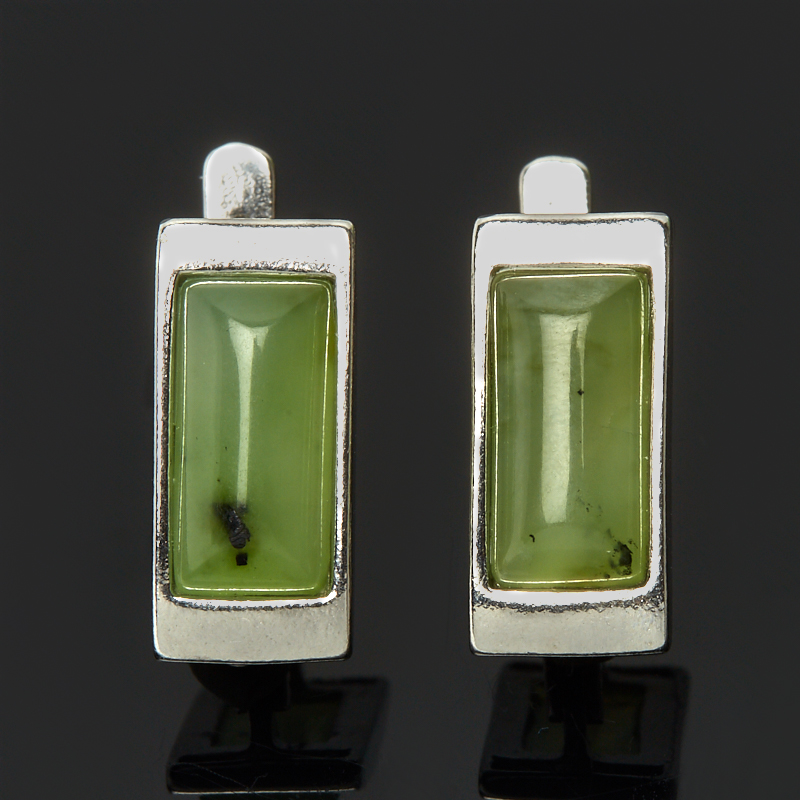 

Серьги нефрит зеленый (серебро 925 пр.)