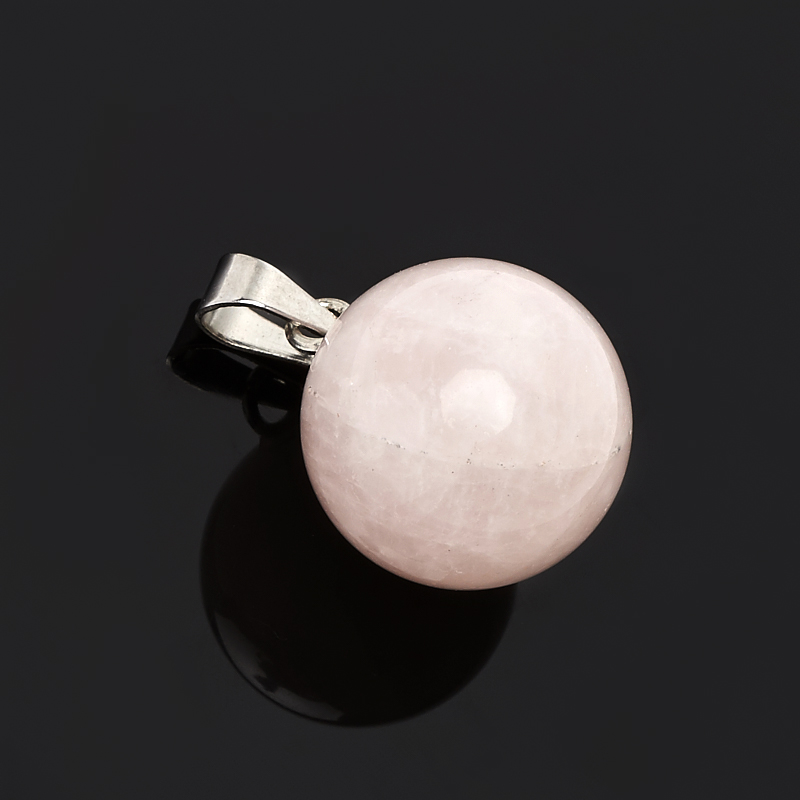 Кулон розовый кварц Бразилия шар (биж. сплав) 2-2,5 см