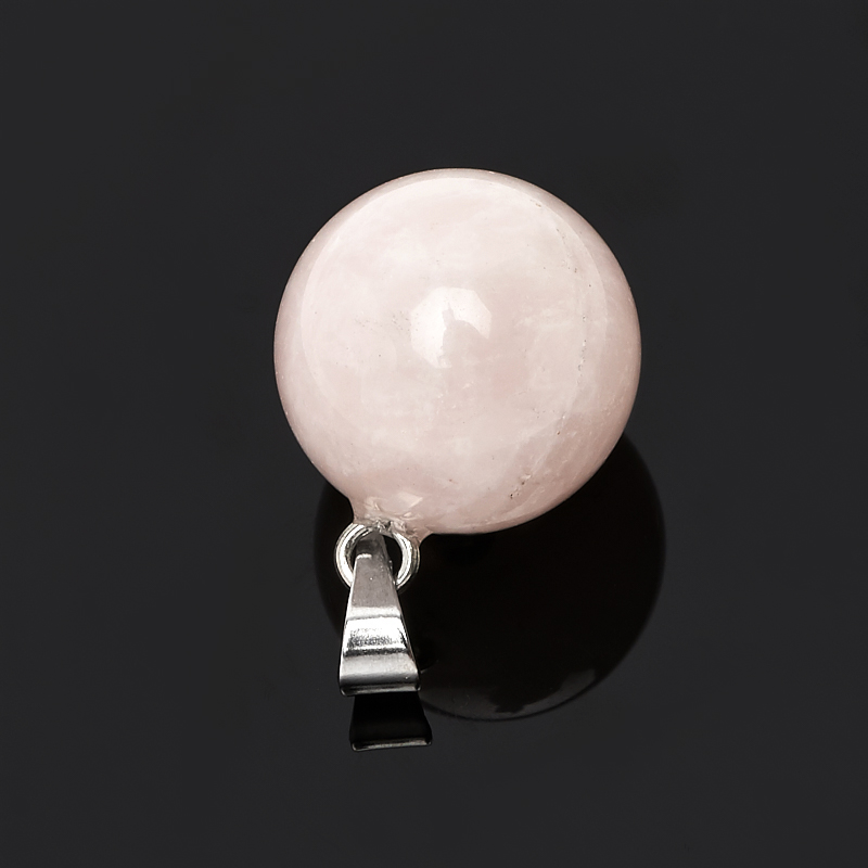 Кулон розовый кварц Бразилия шар (биж. сплав) 2-2,5 см
