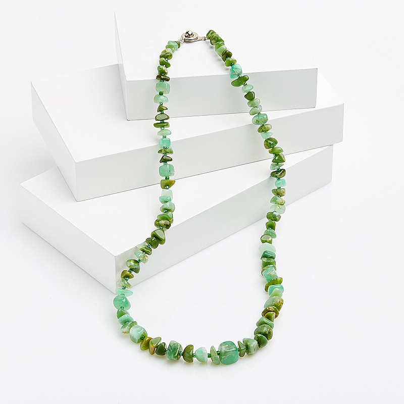 

Бусы хризопраз 49 см (биж. сплав)