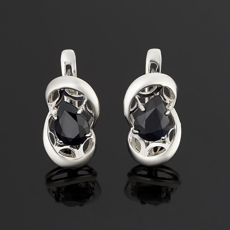 

Серьги сапфир черный огранка (серебро 925 пр.)