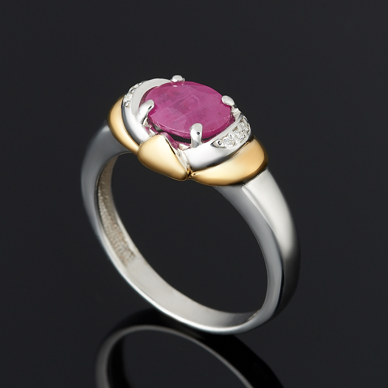 

Кольцо рубин огранка (серебро 925 пр., позолота) размер 18,5