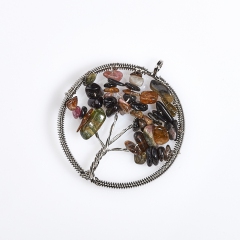 Кулон турмалин Бразилия круг (биж. сплав) 5,5 см