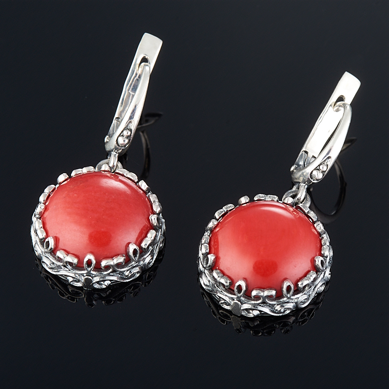 

Серьги коралл красный (серебро 925 пр.)