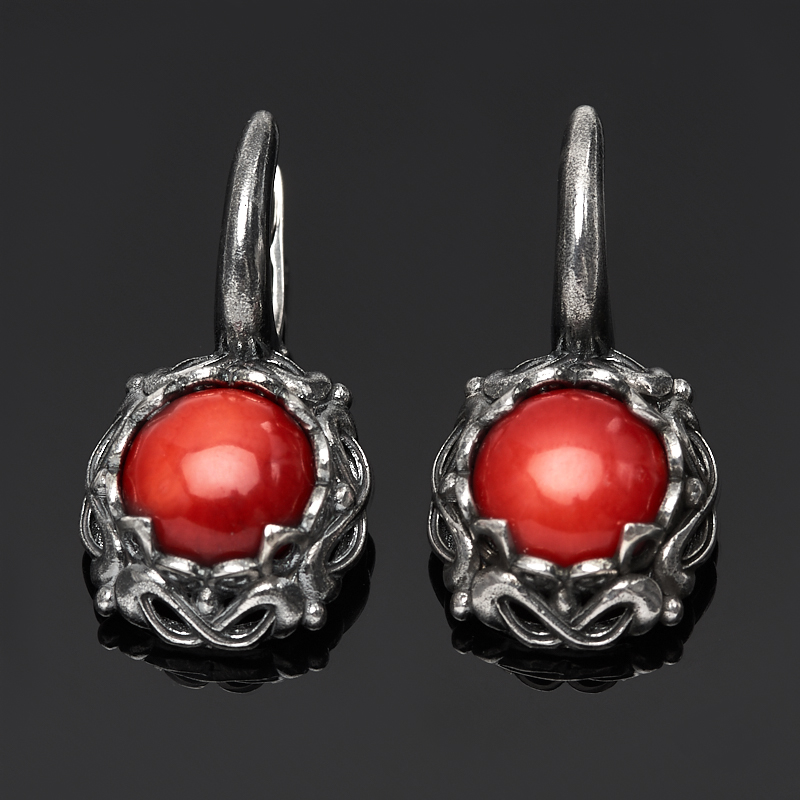 

Серьги коралл красный (серебро 925 пр.)