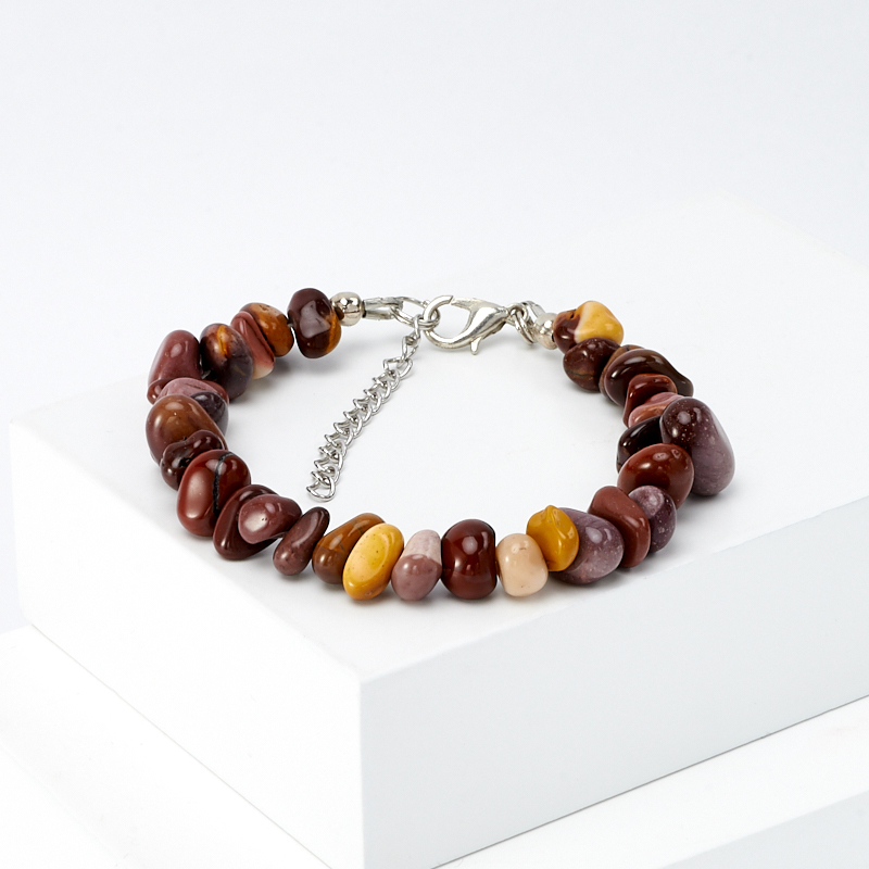 

Браслет яшма мукаит 16 см (+3 см) (биж. сплав)