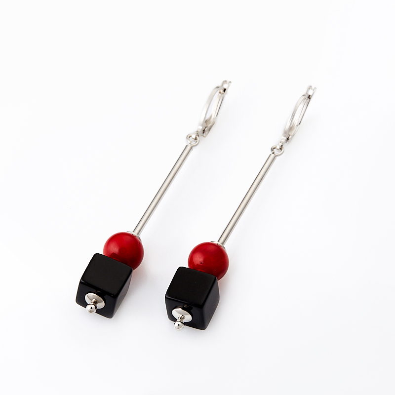 

Серьги микс агат коралл (серебро 925 пр.)