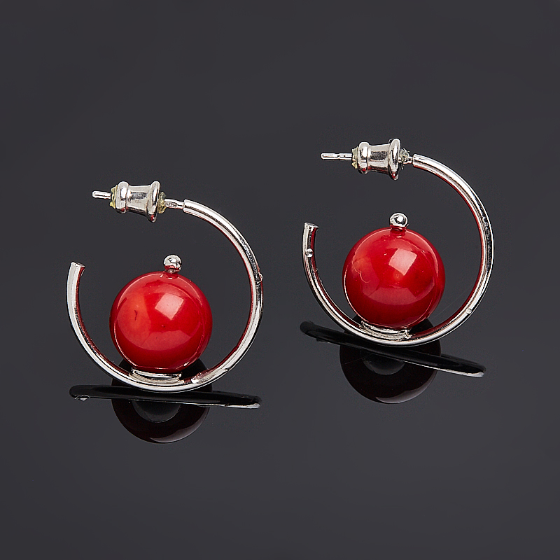 

Серьги коралл красный пуссеты (серебро 925 пр.)