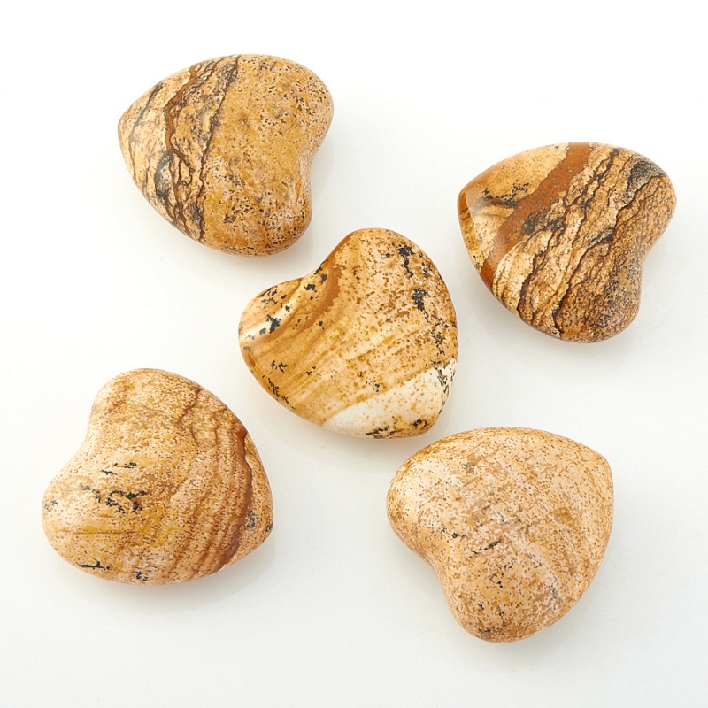 Сердечко яшма рисунчатая (песочная) Намибия 2,5 см