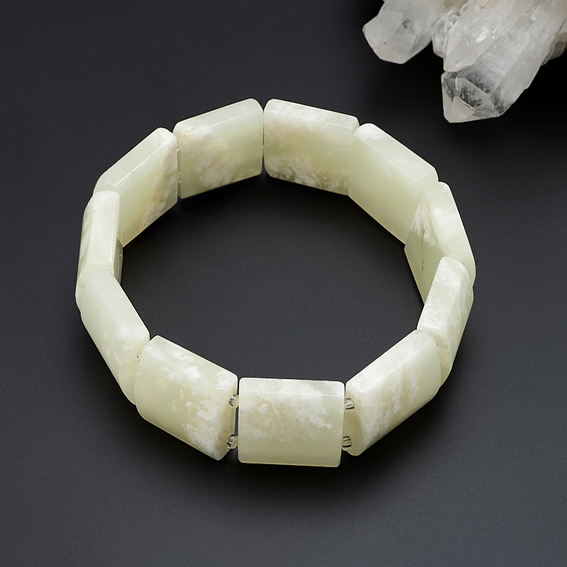 

Браслет нефрит белый 16 см