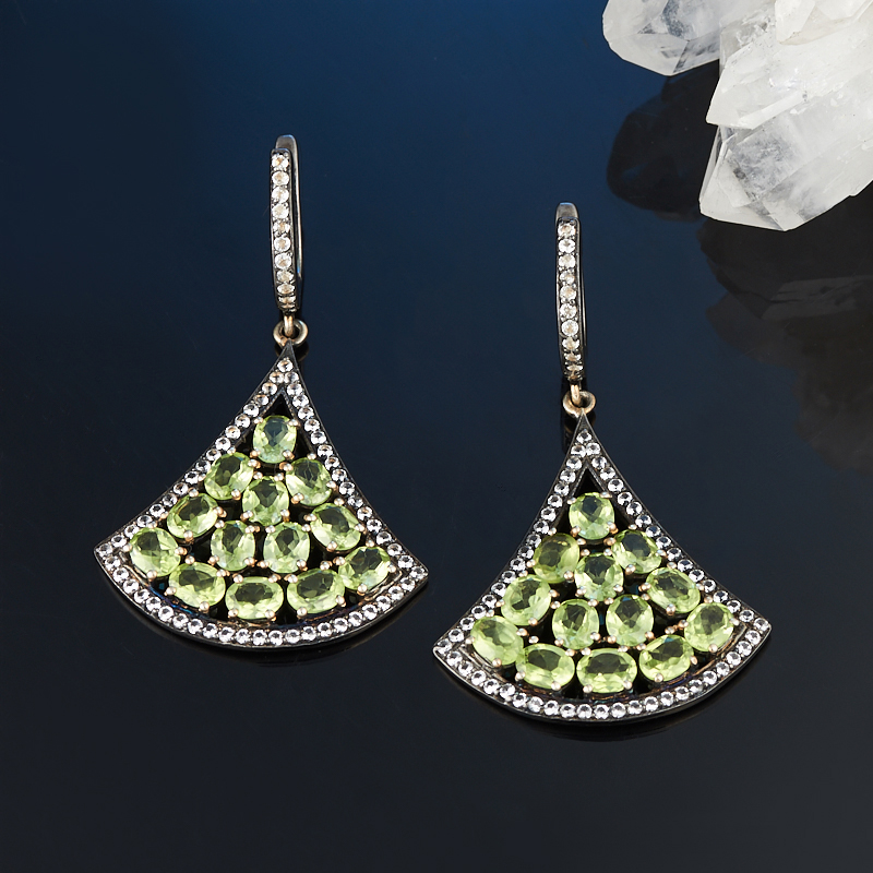 

Серьги хризолит огранка (серебро 925 пр., золото 500 пр.)