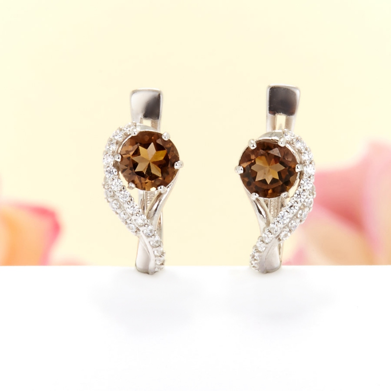 

Серьги раухтопаз огранка (серебро 925 пр.)